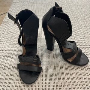 Black chunky heels